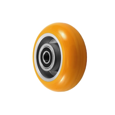 Casterhq 5"x2" Orange Crown Tread Polyurethane on Aluminum Core, 900 lbs Cap CB-UAO52